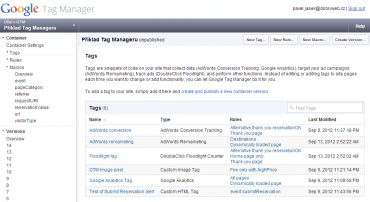 Ukázka nástroje Google Tag Manager
