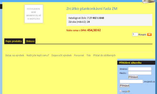 „Jděte radši ke konkurenci!“, volá na zákazníky produktová stránka bez popisku.