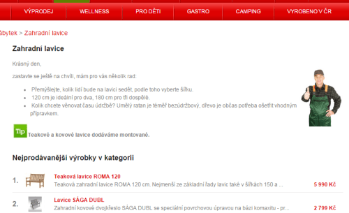 Rady, které byste dostali od prodavače naživo, jsme nasimulovali v e-shopu zahradnimanie.cz.