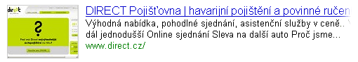 Dlouho neaktualizovaný náhled webu pojišťovny Direct