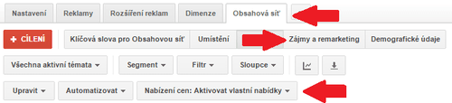 Obrázek 2: Aktivace vlastní nabídky