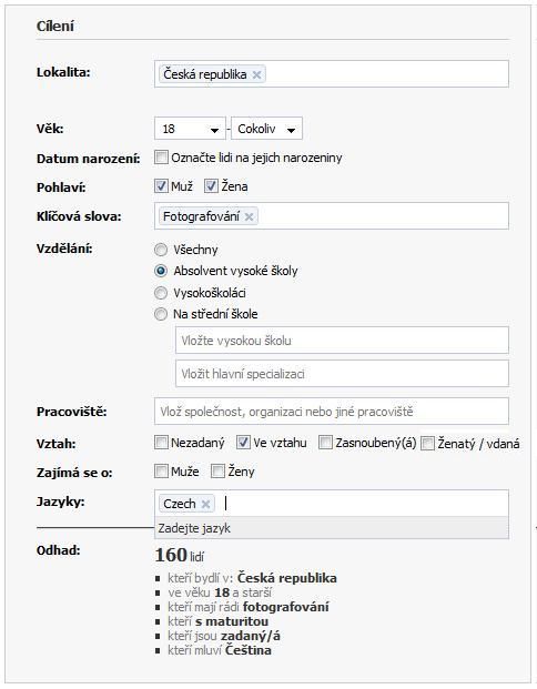 Cílení na Facebooku