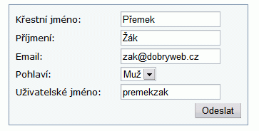 Navrcholu.cz - Registrace - vyplnění osobních údajů