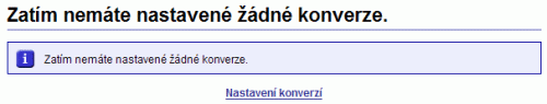 NAVRCHOLU.cz - Konverze zatím nejsou nastavené